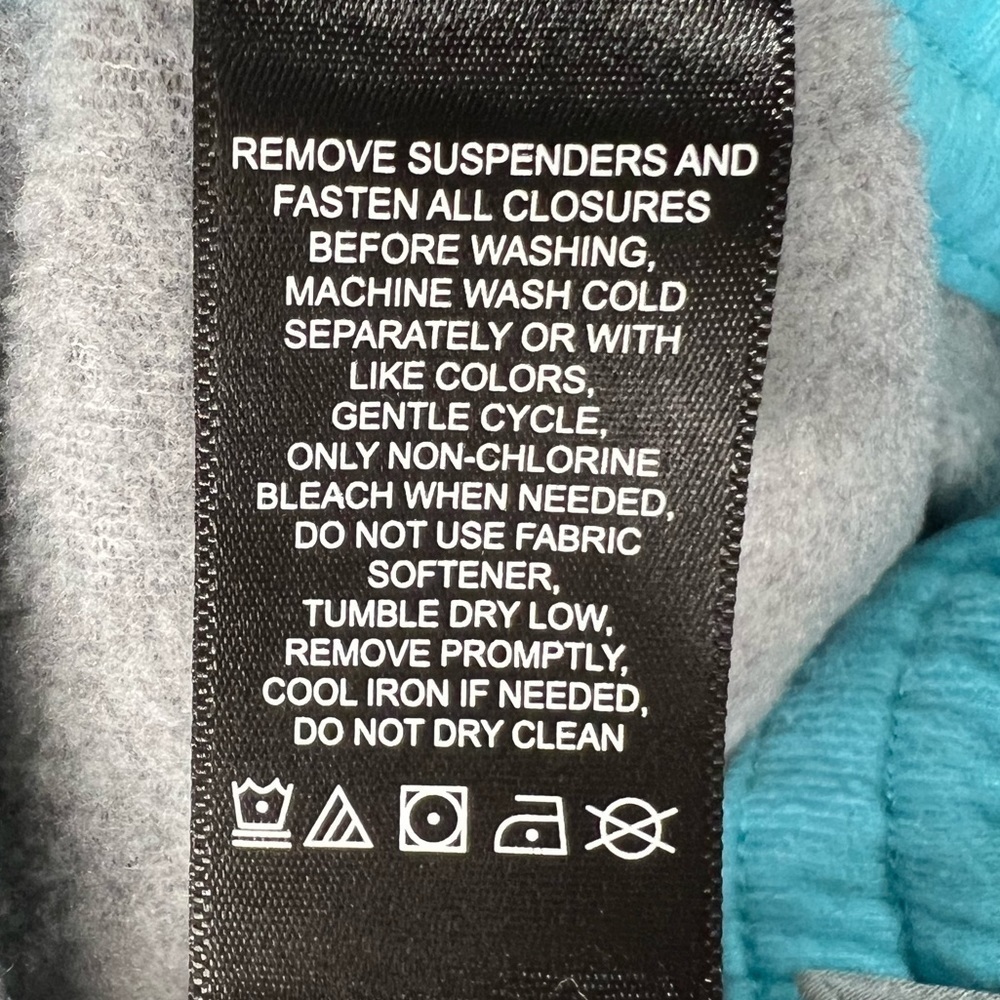 Gerry Girls Gray and Turquoise Insulated Snow Ski Pants w/Suspenders -Sz L 14/16 - Picture 14 of 15